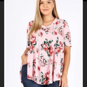 Plus size flower tunic